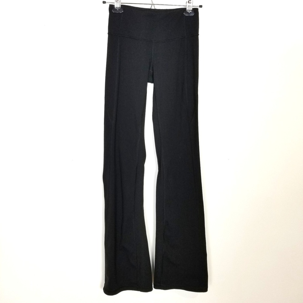 Athlete Women Wide Leg Athletic Pants Sz XS Black Logo Pull On‎ Yoga Stretchy